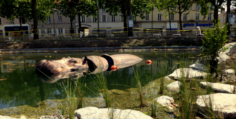 Les animaux de la place, zoo mécanique sur la place Napoléon de la Roche-sur-Yon